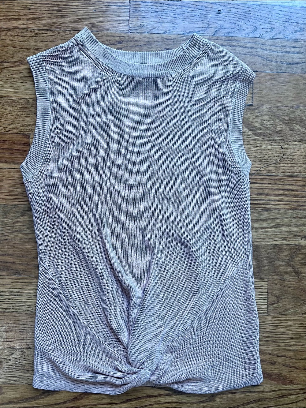 Bishop and Young Sleeveless Twist-Front Knit Tank in Pink